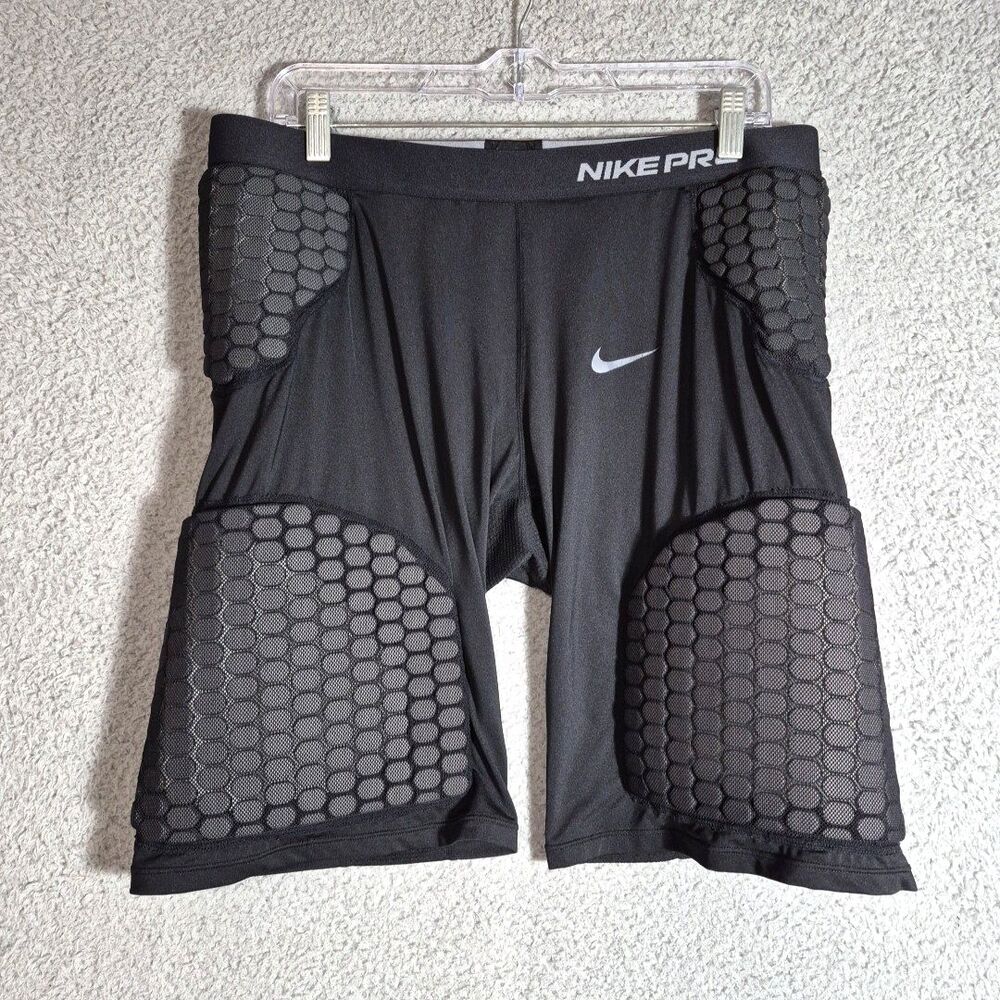 Nike Pro Padded Compression Shorts Mens XXL Black Honeycomb Football Combat